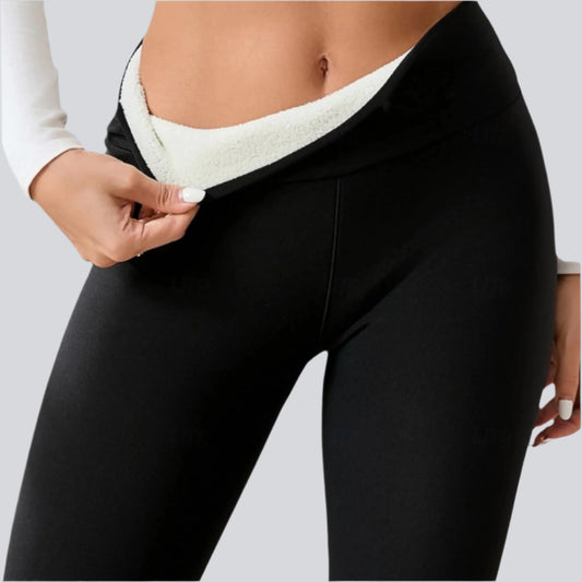 CozyCore High-Waist Fleece Lined Leggings – Black, Burgundy, Dark Navy