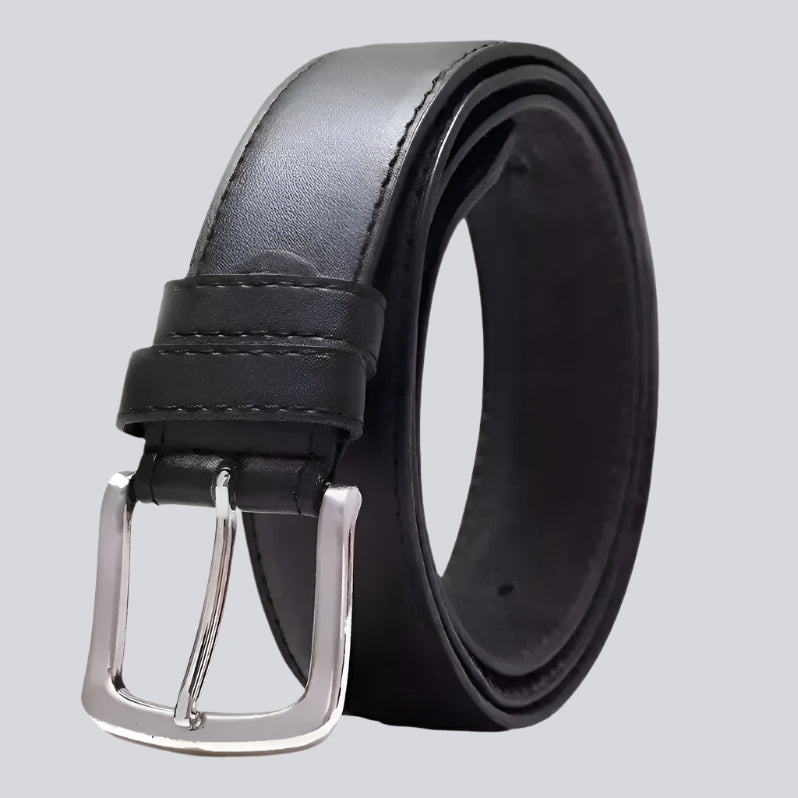 Men’s Genuine Leather Belt – 100% Pure Leather, Black & Brown, Classic Buckle
