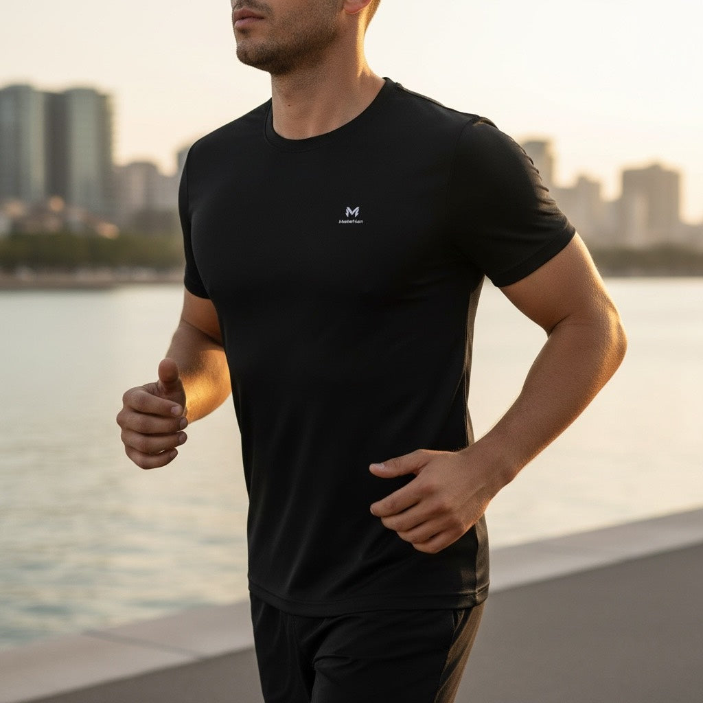ModeFlex Movement – Men's Lightweight Breathable Quick Dry Running T-Shirt – Black